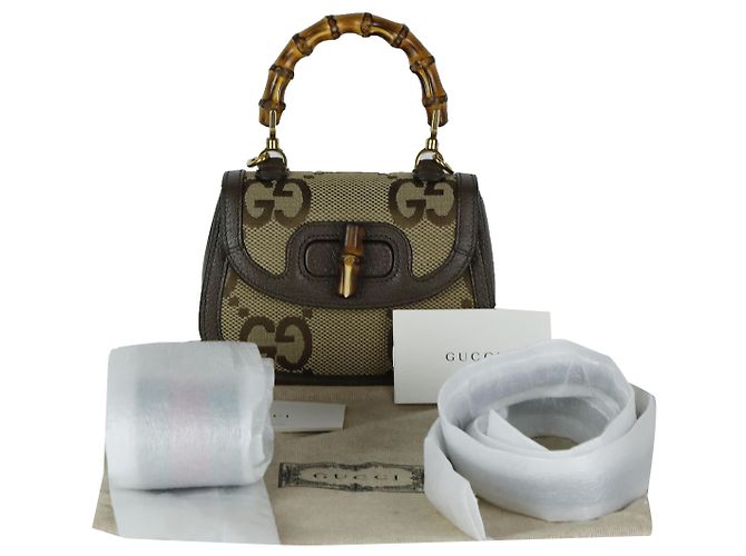 Bamboo Gucci Borsa crossbody Jumbo con manico in bambù - vista 6