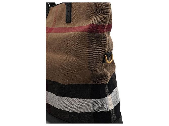 Burberry Borsa Tote e Borsa a Tracolla Pieghevole Canvas Check Amry - vista 9