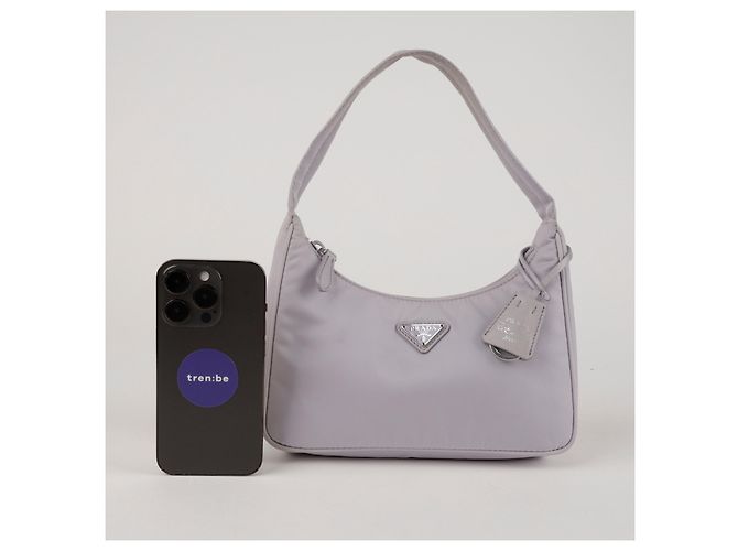 Prada Borsa Hobo Mini Re-Nylon Re-edition Wisteria - vista 12