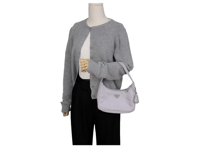 Prada Borsa Hobo Mini Re-Nylon Re-edition Wisteria - vista 14
