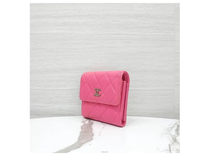 Chanel Billetera Classic Small Flap Snap Caviar Pink - vista 2