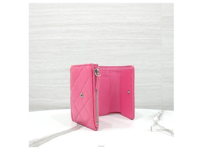 Chanel Billetera Classic Small Flap Snap Caviar Pink - vista 6