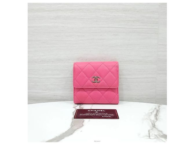 Chanel Billetera Classic Small Flap Snap Caviar Pink - vista 9