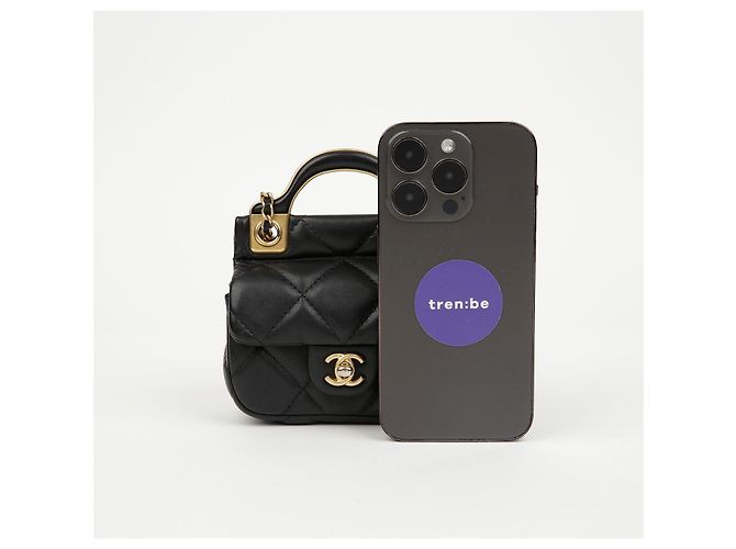 Chanel Borsa Crossbody Porta Carte con Patta e Catena Nera - vista 8