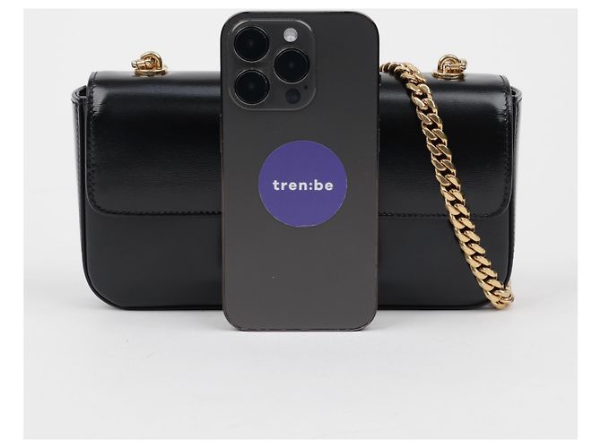 Céline Borsa a tracolla Claude Chain da donna in vitello nero - vista 13