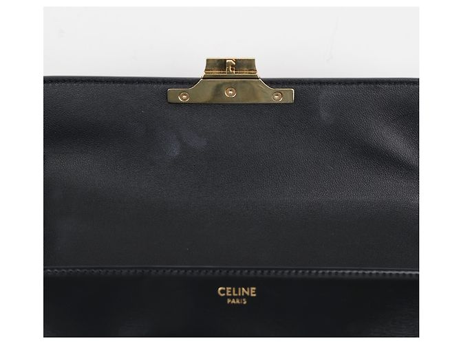 Céline Borsa a tracolla Claude Chain da donna in vitello nero - vista 15