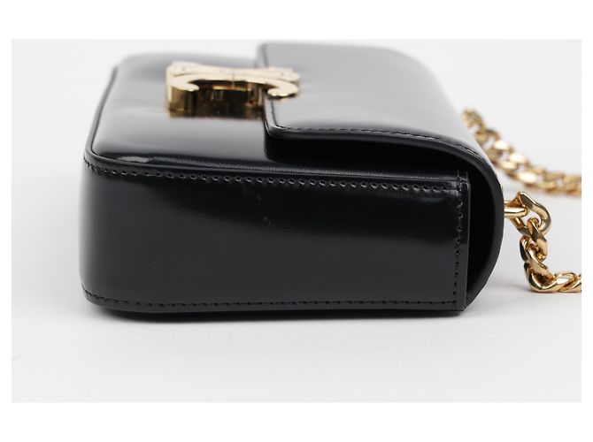 Céline Borsa a tracolla Claude Chain da donna in vitello nero - vista 8