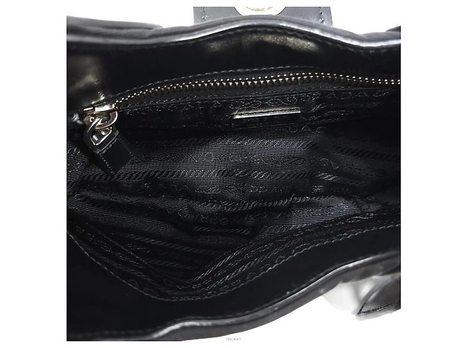 Bolsa de mão Prada de nylon e couro marrom - vista 8