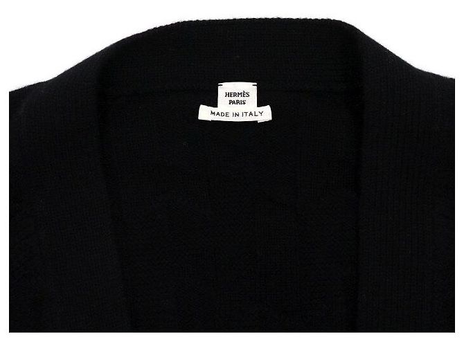 Hermès Langärmeliger Wollstrick-Cardigan mit Motif Season - Ansicht 5