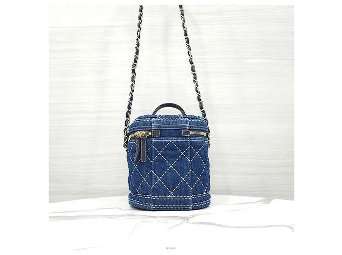Chanel Gesteppte Denim Vanity Chain Shoulder Bag Serie - Ansicht 3