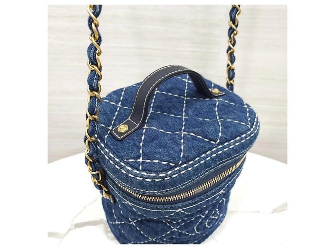 Chanel Gesteppte Denim Vanity Chain Shoulder Bag Serie - Ansicht 4