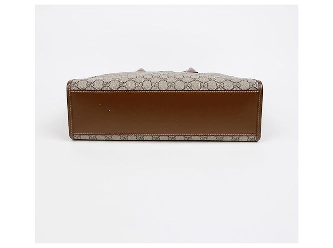 Gucci Borsa Tote Media Interlocking Marrone - vista 8