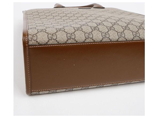 Gucci Borsa Tote Media Interlocking Marrone - vista 9