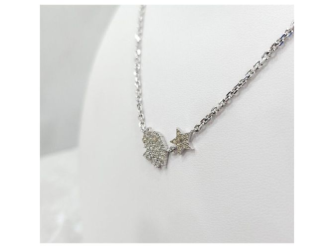 Dior Collana in argento con logo in cristalli cubici - vista 2