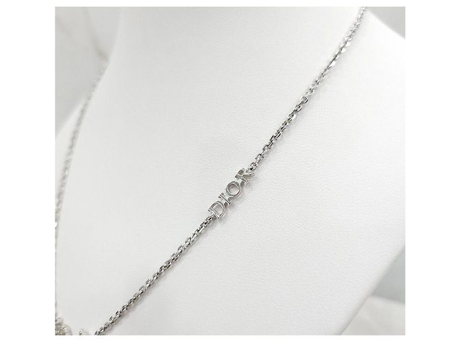 Dior Collana in argento con logo in cristalli cubici - vista 3