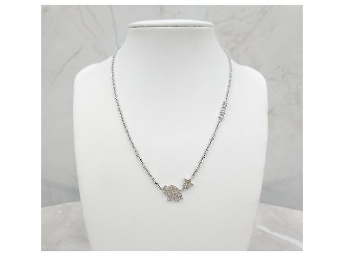 Dior Collana in argento con logo in cristalli cubici - vista 5