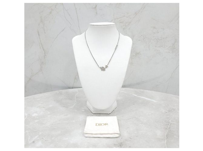 Dior Collana in argento con logo in cristalli cubici - vista 8