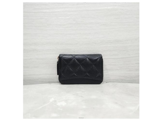 Chanel Tarjetero con cremallera Classic Caviar con logo CC - vista 3
