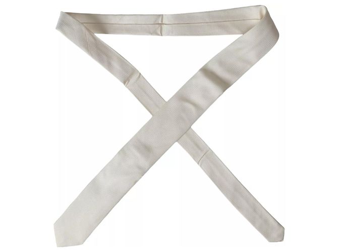 Dolce & Gabbana Off White Patterned Silk Classic Adjustable Tie - view 5