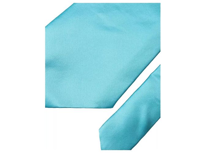 Dolce & Gabbana Light Blue Satin Silk Wide Adjustable Men Tie - view 2