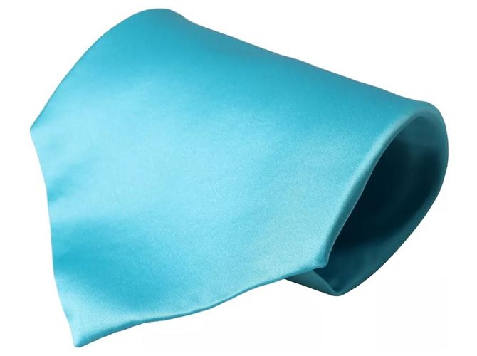 Dolce & Gabbana Light Blue Satin Silk Wide Adjustable Men Tie - view 4