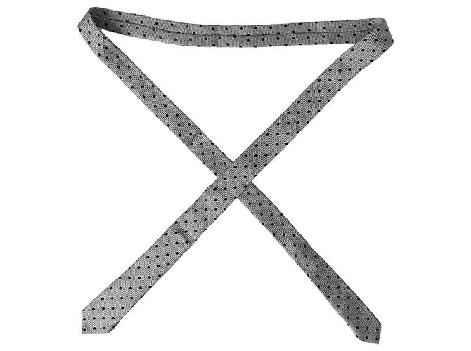 Dolce & Gabbana Gray White Dot Fantasy Silk Adjustable Men Tie - view 3