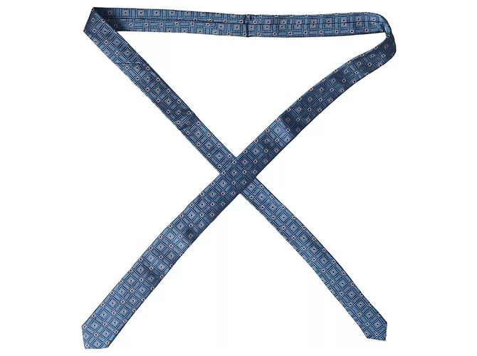 Dolce & Gabbana Blue Patterned % Silk Adjustable Men Tie - view 3
