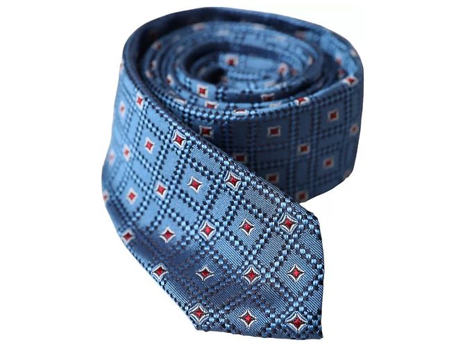 Dolce & Gabbana Blue Patterned % Silk Adjustable Men Tie - view 4