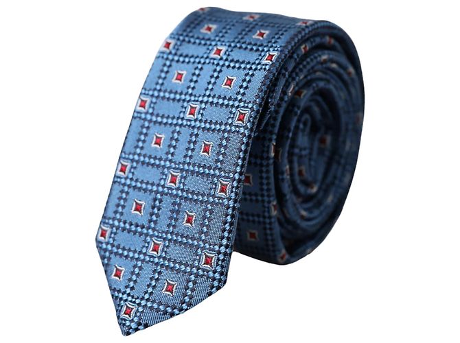 Dolce & Gabbana Blue Patterned % Silk Adjustable Men Tie - view 5