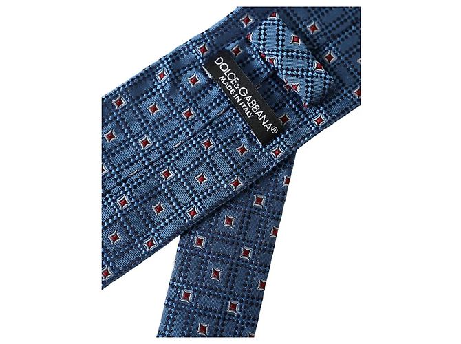 Dolce & Gabbana Blue Patterned % Silk Adjustable Men Tie - view 2
