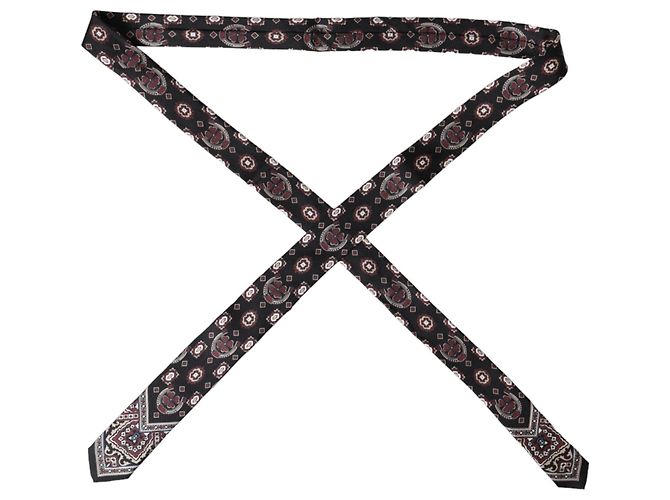 Dolce & Gabbana Black Printed % Silk Adjustable Men Tie - view 2