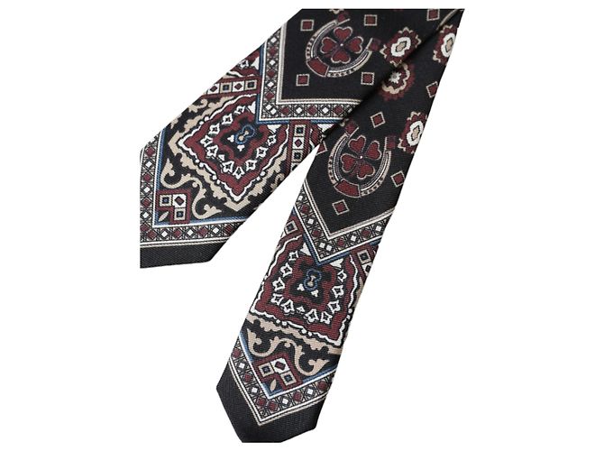 Dolce & Gabbana Black Printed % Silk Adjustable Men Tie - view 5
