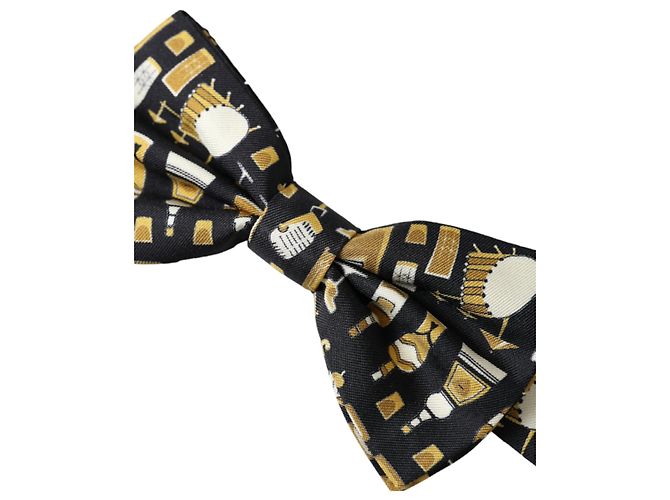 Dolce & Gabbana Black Silk Cocktail Adjustable Neck Men Bow Tie - view 2