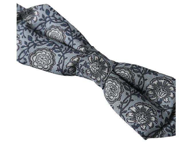 Dolce & Gabbana Gray Silk Patterned Adjustable Neck Men Bow Tie - view 2