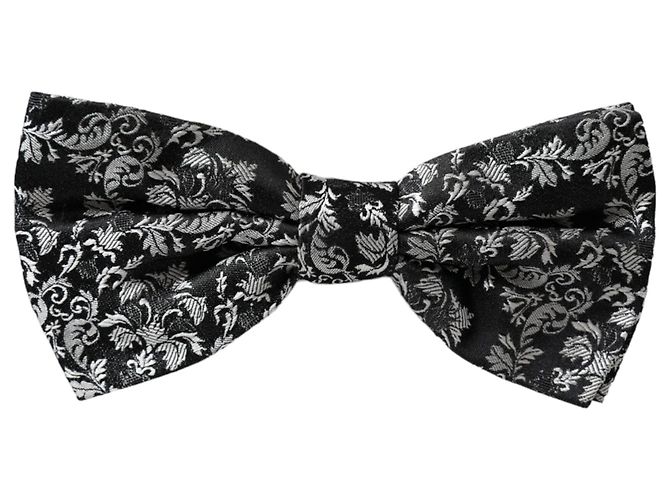 Dolce & Gabbana Papillon regolabile da uomo in seta floreale grigio scuro - vista 2