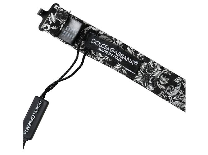 Dolce & Gabbana Papillon regolabile da uomo in seta floreale grigio scuro - vista 4