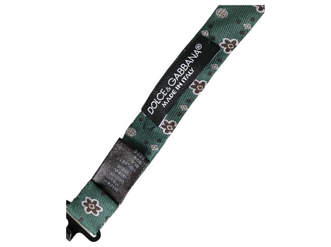 Dolce & Gabbana Papillon regolabile da uomo floreale verde menta - vista 4
