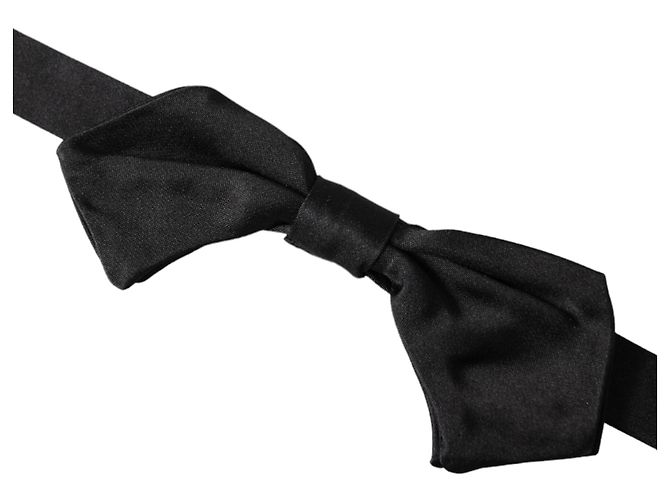 Dolce & Gabbana Papillon regolabile da uomo in seta satinata nera - vista 2