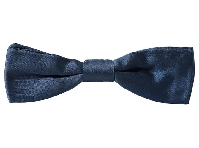 Dolce & Gabbana Blue Satin Silk Adjustable Neck Men Bow Tie - view 5