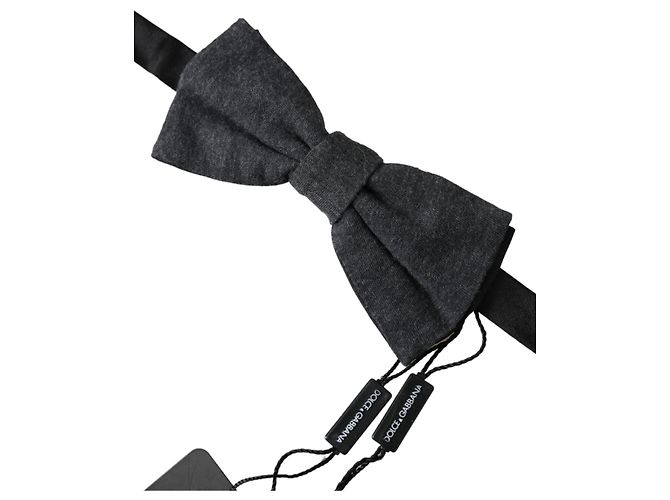 Dolce & Gabbana Papillon regolabile in seta grigio scuro da uomo - vista 2