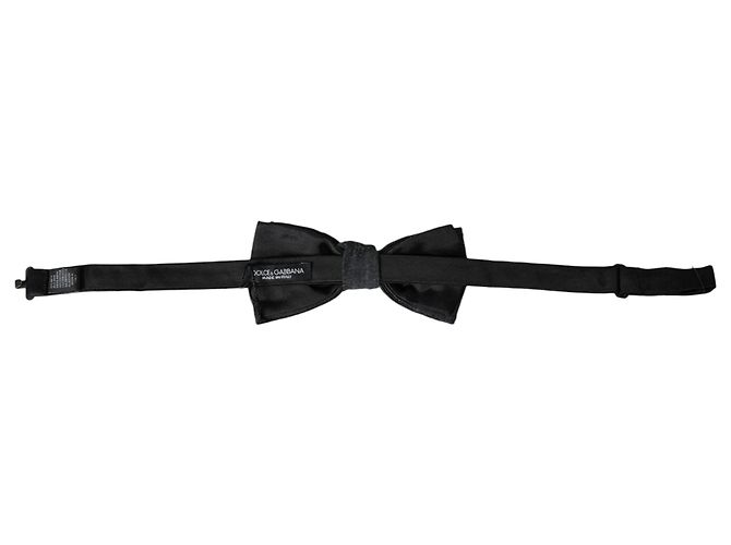 Dolce & Gabbana Papillon regolabile in seta grigio scuro da uomo - vista 3