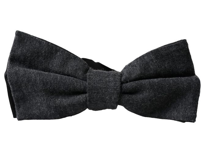 Dolce & Gabbana Papillon regolabile in seta grigio scuro da uomo - vista 5