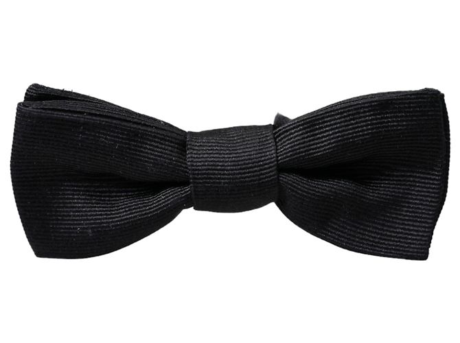 Dolce & Gabbana Black Silk Adjustable Neck Men Bow Tie - view 3