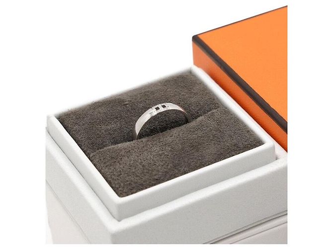 Hermès Ever Herakles Ehering aus Weißgold mit Diamanten Größe - Ansicht 6