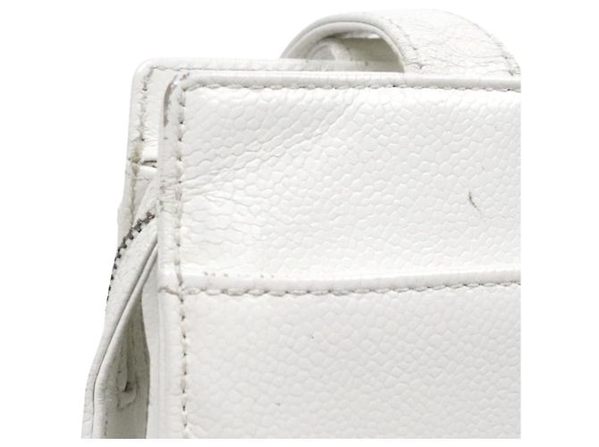Chanel Borsa a tracolla CC in Caviar bianco - vista 11