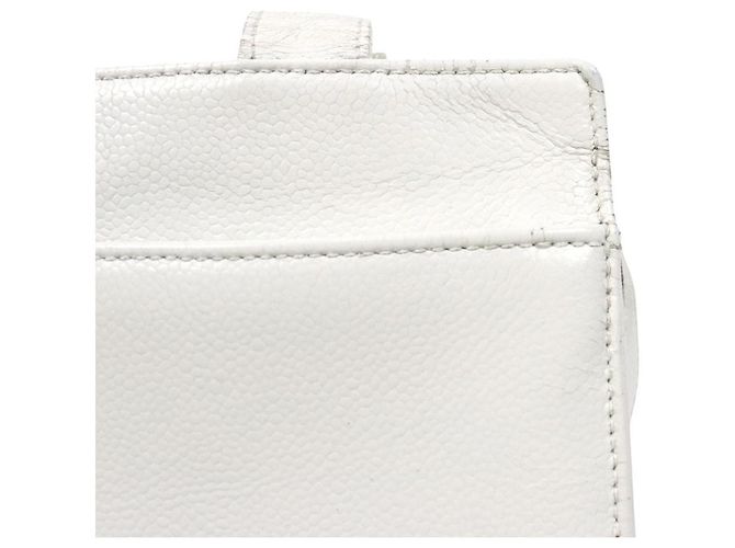 Chanel Borsa a tracolla CC in Caviar bianco - vista 7