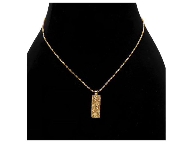 Dior Gold Cubic Oblique Plate Halskette - Ansicht 5