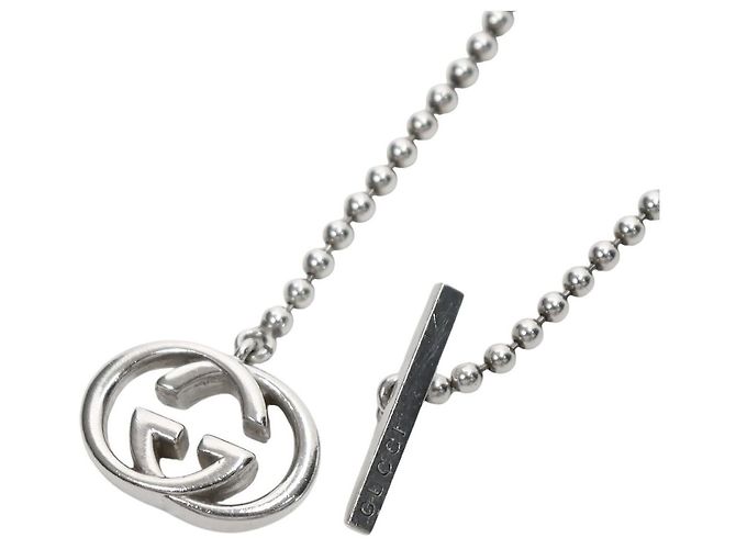 Gucci Collana a Barre Intrecciate Argento - vista 4
