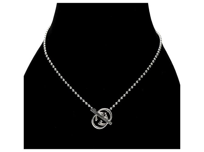 Gucci Collana a Barre Intrecciate Argento - vista 5