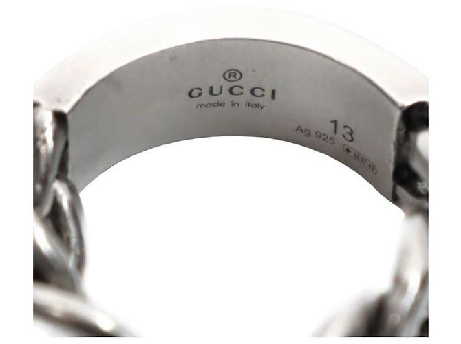 Gucci Anillo de plata con placa de esmalte verde - vista 5